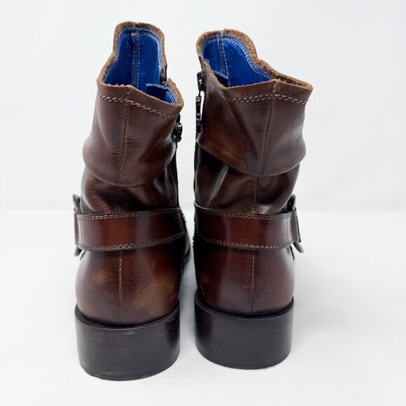 Mark Nason Brown Leather Brogue Ankle Boots Men's Size 11 Side Zip Made in Italy - Picture 6 of 12